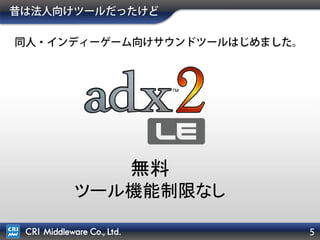5
同人・インディーゲーム向けサウンドツールはじめました。
無料
ツール機能制限なし
 