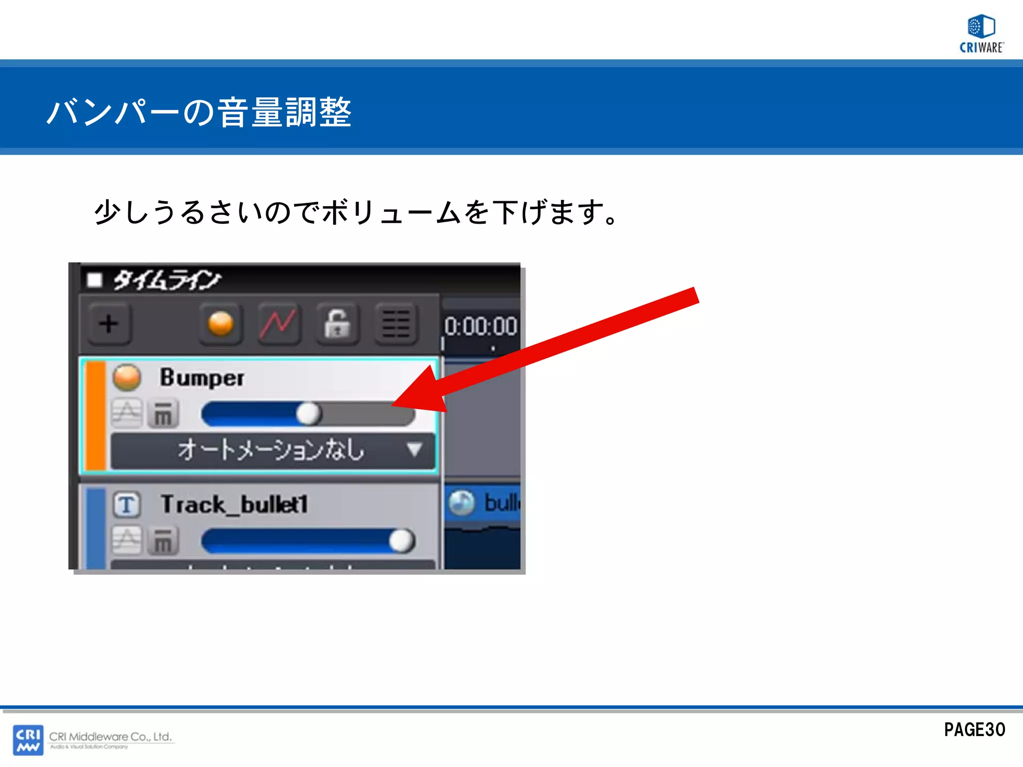バンパーの音量調整

 少しうるさいのでボリュームを下げます。




                       PAGE30
 