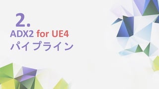 ADX2 for UE4
パイプライン
2.
 