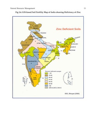 Natural Resource Management 33
Fig 2.6: GIS-based Soil Fertility Map of India showing Deficiency of Zinc
 