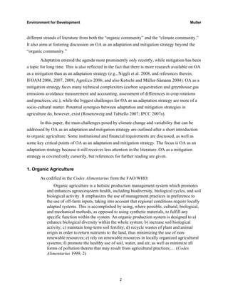 Benefits of Organic Agriculture as a Climate Change Adaptation and ...