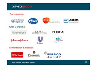 Farmacéutica




Gran Consumo




Alimentación & Bebidas




                         20
 