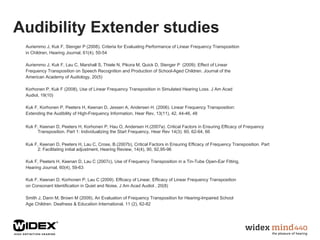 Audibility Extender Feature from Widex | PPT