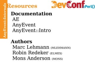 AnyEvent::Internals Resources Documentation AE 