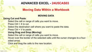 Entering data and Revising data in Excel | PPTX
