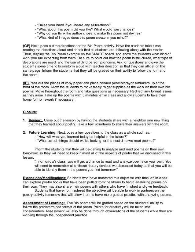 Poetry Lesson Plan