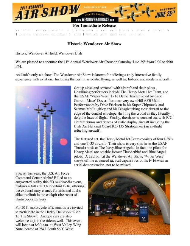 Wendover Airshow Press