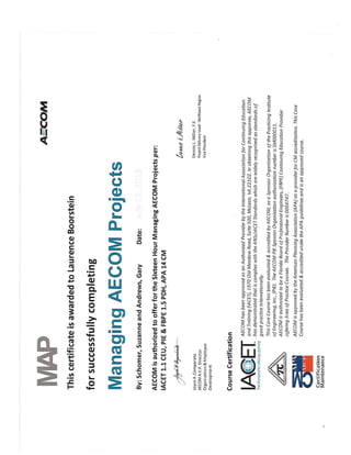Managing AECOM Projects Certificate