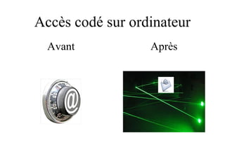 Accès codé sur ordinateur
Avant Après
 