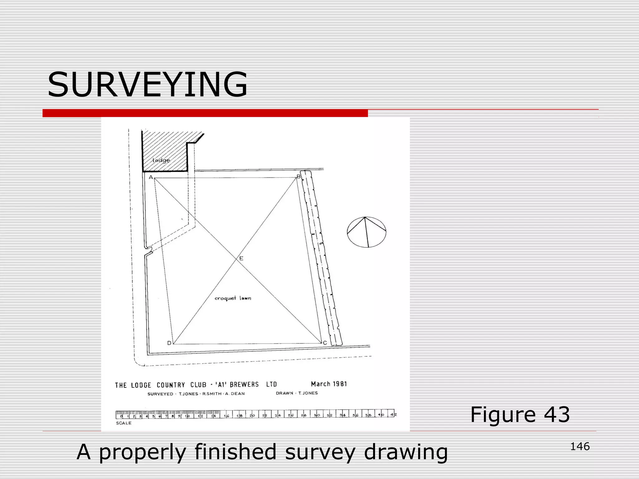 SURVEYING
A properly finished survey drawing
Figure 43
146
 