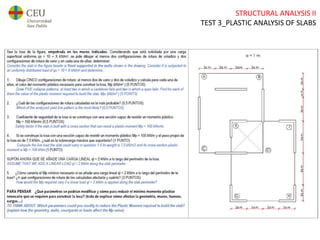 STRUCTURAL ANALYSIS II
TEST 3_PLASTIC ANALYSIS OF SLABS
 
