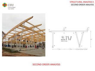STRUCTURAL ANALYSIS II
SECOND ORDER ANALYSIS
SECOND ORDER ANALYSIS
 