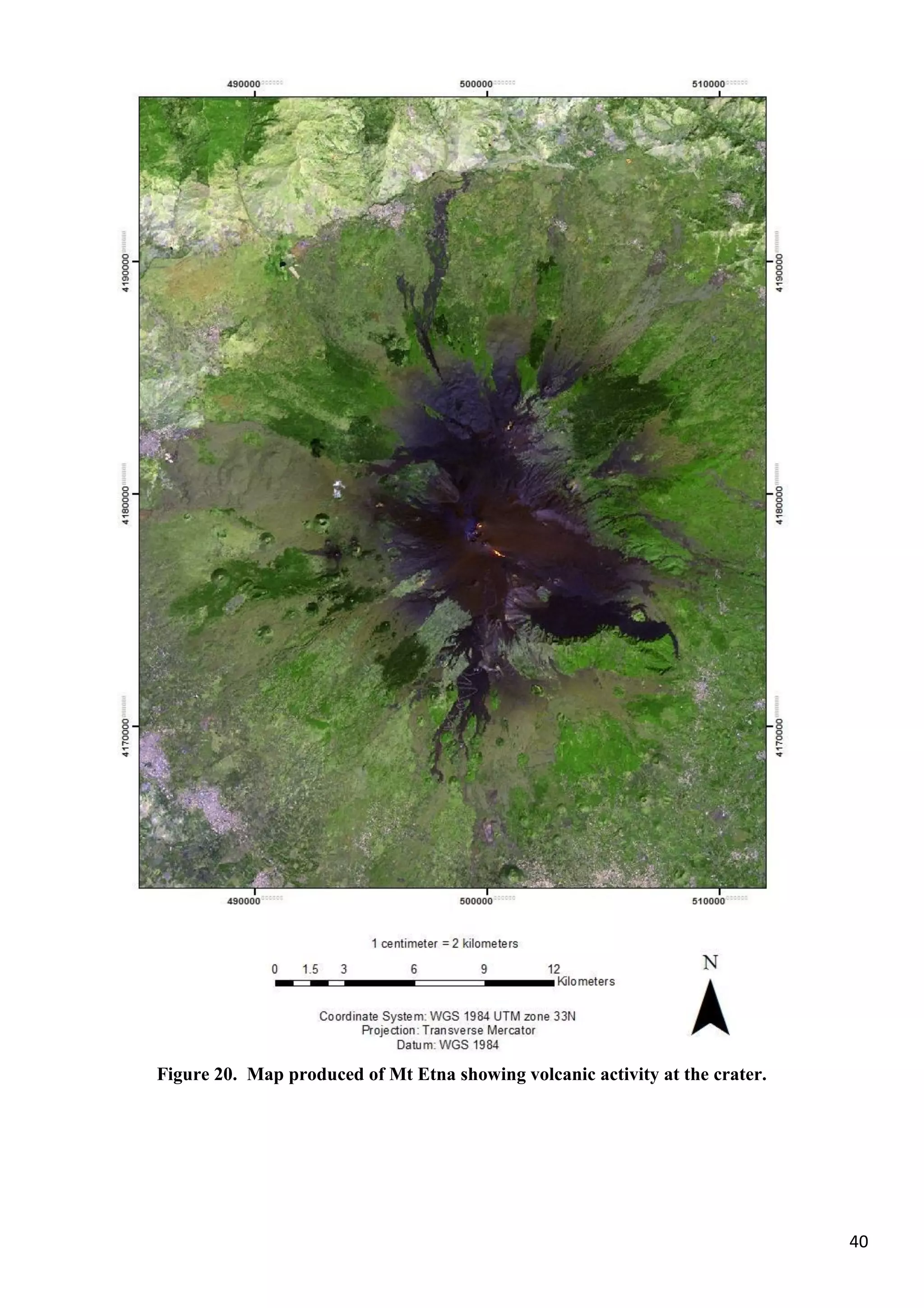 40
Figure 20. Map produced of Mt Etna showing volcanic activity at the crater.
 