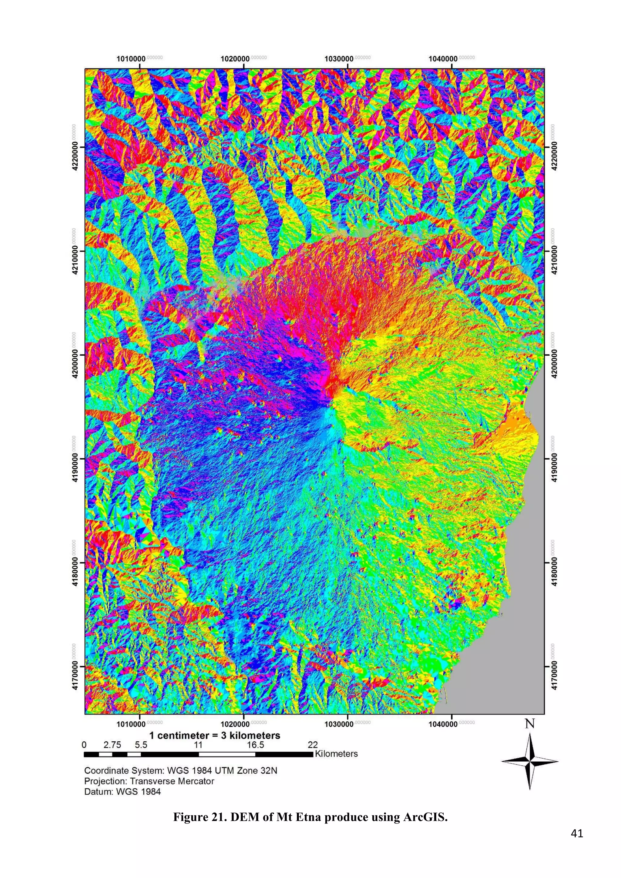 41
Figure 21. DEM of Mt Etna produce using ArcGIS.
 