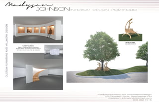 CUSTOMFURNITUREANDMILLWORKDESIGN
ELEMENTAL DESIGN:
ABOVE - CURVED NICHE BOOTH SEATING
BELOW / RIGHT - RECONSTRUCTION WITH 90% OF
MATERIALS INTO CURVED STAIR AND SHELVING
ART IN THE PARK:
ON CAMPUS SWING
 