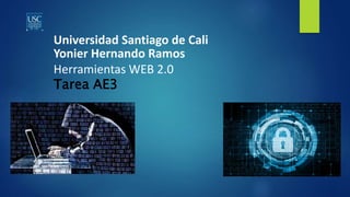 Universidad Santiago de Cali
Yonier Hernando Ramos
Herramientas WEB 2.0
Tarea AE3
SUBTEMA2
CIBERSEGURIDAD
 