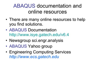 ABAQUS Lecture Part I | PPT