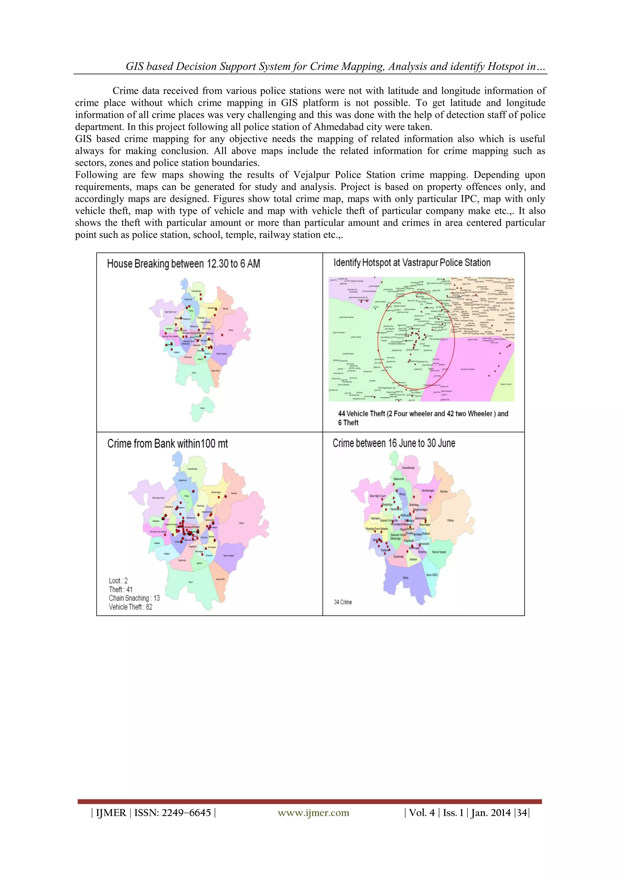 GIS based Decision Support System for Crime Mapping, Analysis and ...