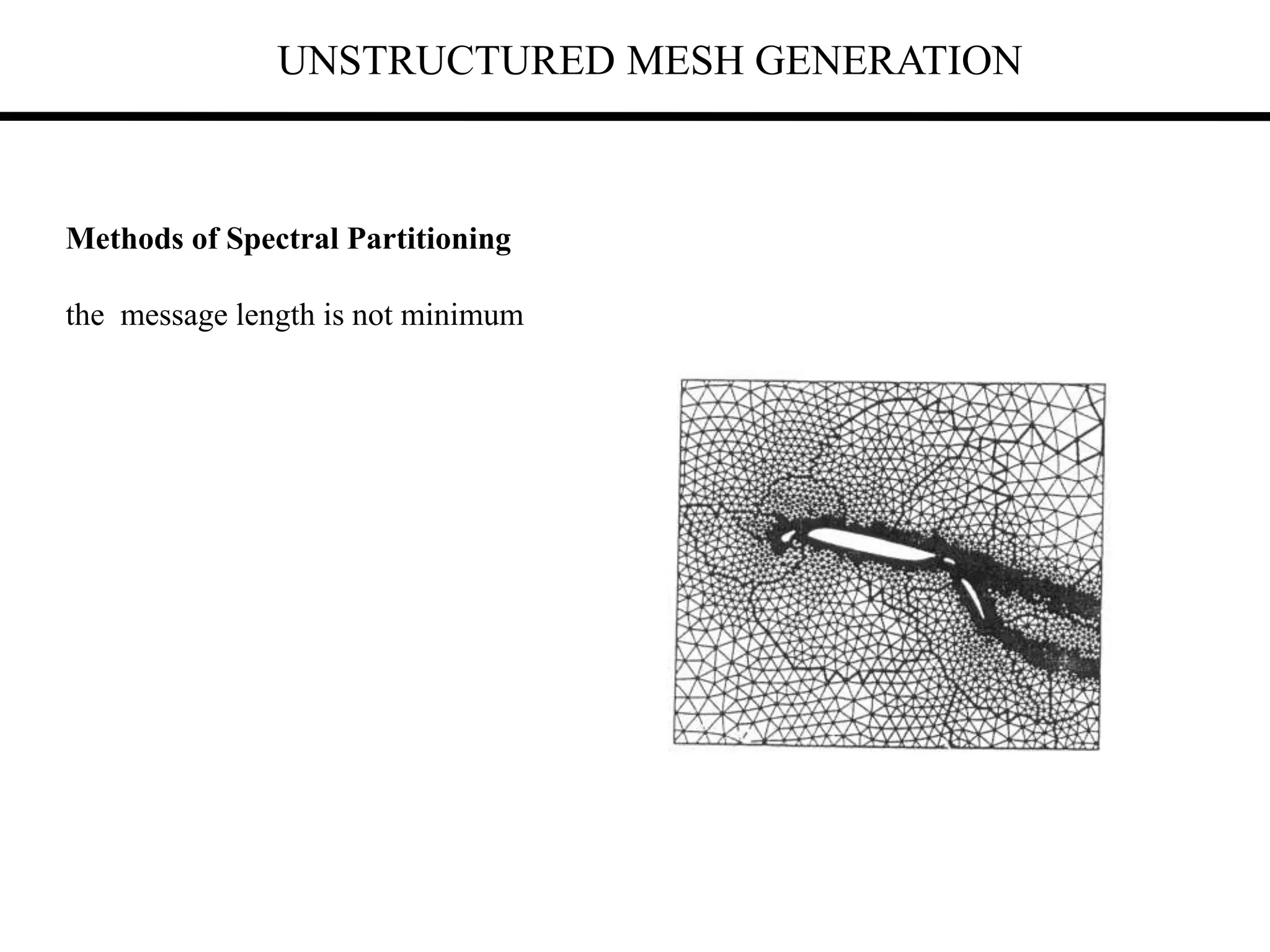 UNSTRUCTURED MESH GENERATION
Methods of Spectral Partitioning
the message length is not minimum
 