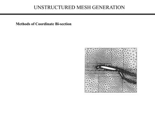 UNSTRUCTURED MESH GENERATION
Methods of Coordinate Bi-section
 