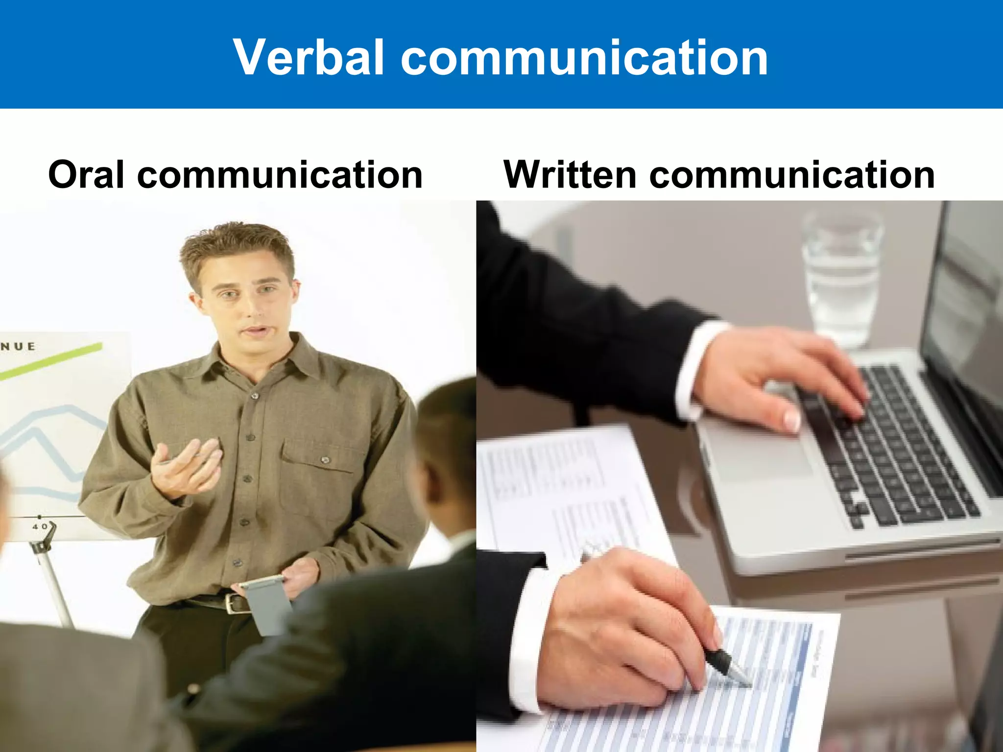 Verbal communication
Oral communication Written communication
16-7
 