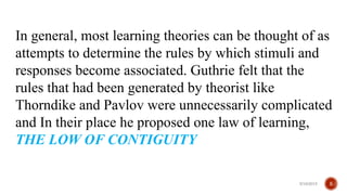 guthries contiguity theory