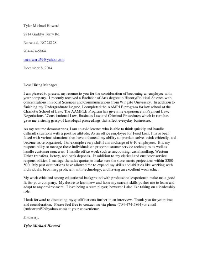 employment cover letter employment cover letter