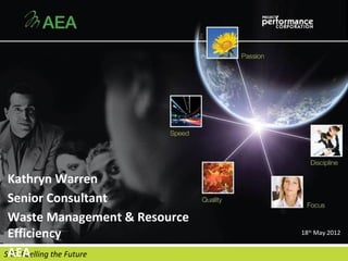 Kathryn Warren
 Senior Consultant
 Waste Management & Resource
 Efficiency                    18th May 2012


 AEA
SRF: Fuelling the Future
 