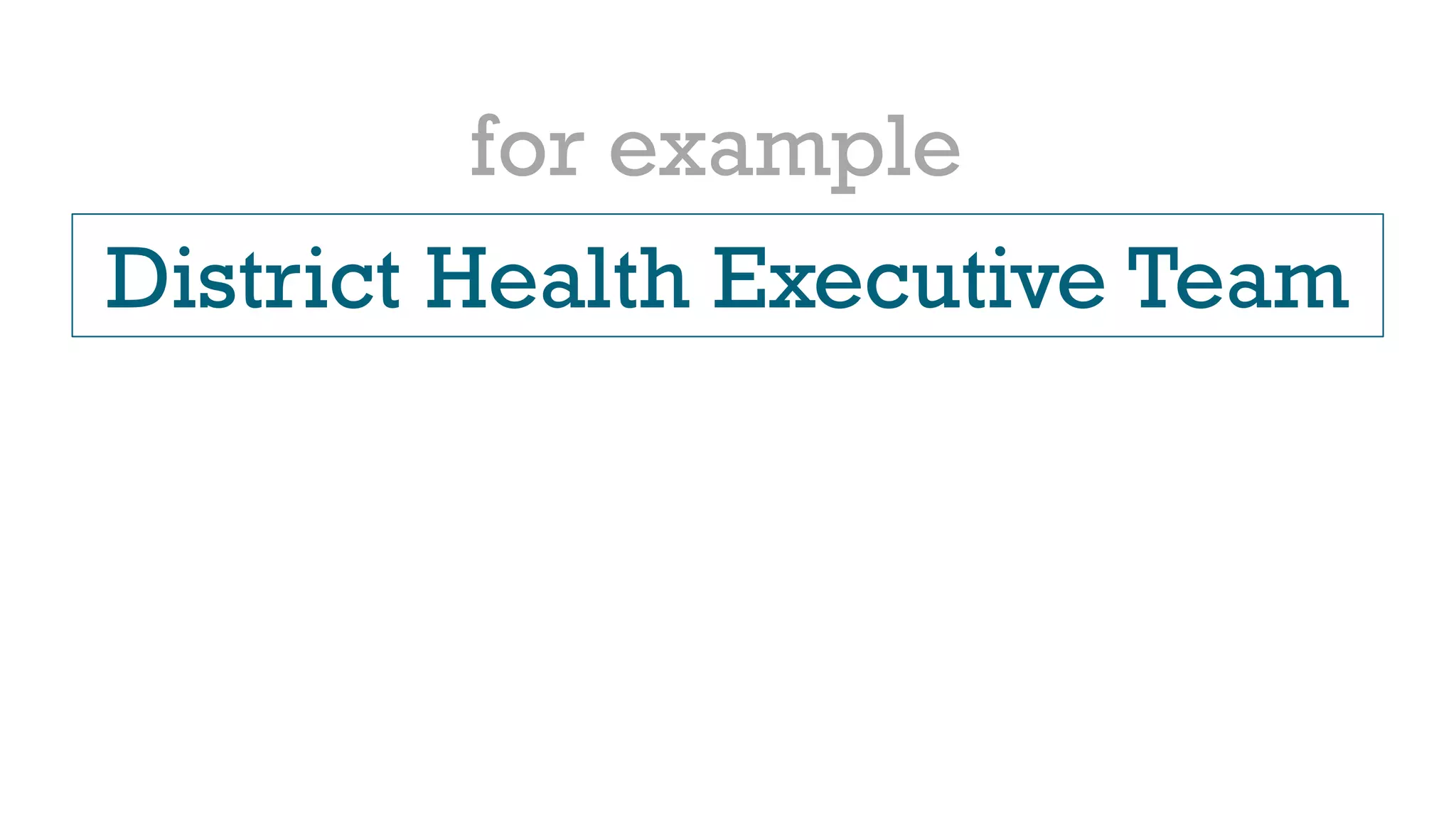 District Health Executive Team
for example
 