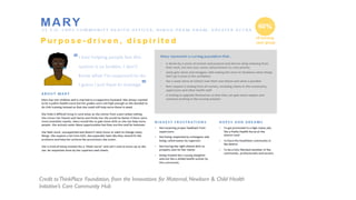 Credit toThinkPlace Foundation, from the Innovations for Maternal, Newborn & Child Health
Initiative’s Care Community Hub
 