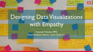 Designing DataVisualizations
with Empathy
Amanda Makulec, MPH
Visual Analytics Advisor | John Snow Inc.
 