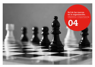 Rol de las marcas
en la organización.
Objetivos e importancia
04
 