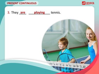 PRESENT CONTINUOUS
3. They ____ ____________ tennis.
are playing
 