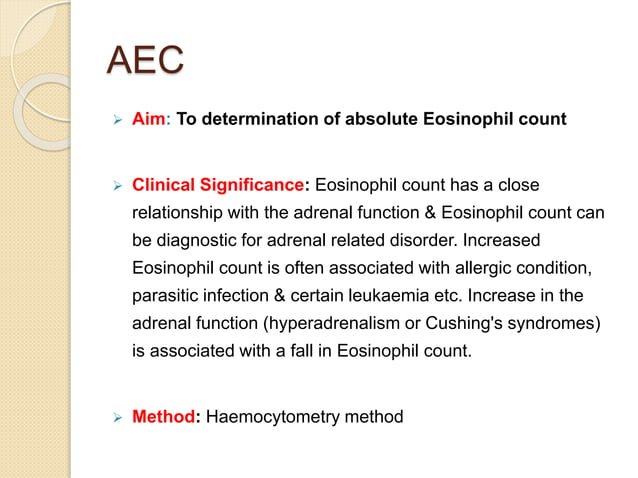 AEC COUNT | PPTX | Blood Disorders | Diseases and Conditions