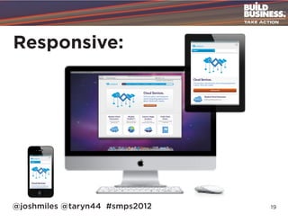 Responsive:




@joshmiles @taryn44 #smps2012   19
 