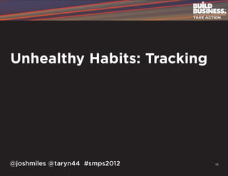 Unhealthy Habits: Tracking




@joshmiles @taryn44 #smps2012   26
 