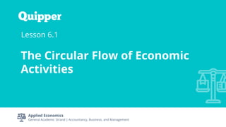 Applied Economics
General Academic Strand | Accountancy, Business, and Management
Lesson 6.1
The Circular Flow of Economic
Activities
 