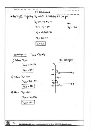 Analog electronics Circuits Notes written by Arun Kumar G, Associate Professor, Dept. of E&C, STJIT, Ranebennur, Karnataka, INDIA. Slide 134