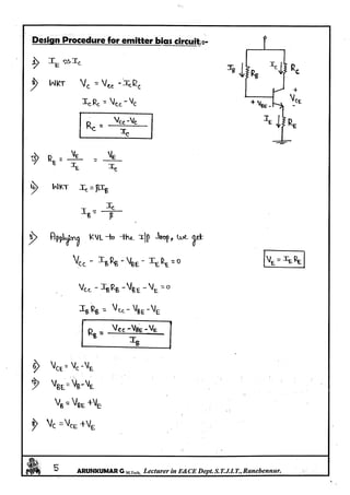 Analog electronics Circuits Notes written by Arun Kumar G, Associate Professor, Dept. of E&C, STJIT, Ranebennur, Karnataka, INDIA. Slide 159