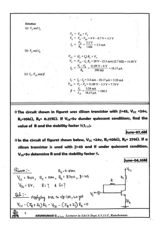 Analog electronics Circuits Notes written by Arun Kumar G, Associate Professor, Dept. of E&C, STJIT, Ranebennur, Karnataka, INDIA. Slide 189