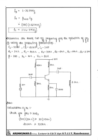 Analog electronics Circuits Notes written by Arun Kumar G, Associate Professor, Dept. of E&C, STJIT, Ranebennur, Karnataka, INDIA. Slide 348