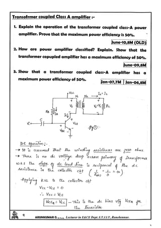 Analog electronics Circuits Notes written by Arun Kumar G, Associate Professor, Dept. of E&C, STJIT, Ranebennur, Karnataka, INDIA. Slide 368
