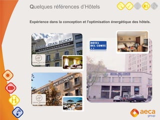 Quelques références d’Hôtels
Expérience dans la conception et l'optimisation énergétique des hôtels.
 