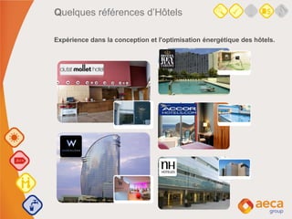 Quelques références d’Hôtels
Expérience dans la conception et l'optimisation énergétique des hôtels.
 