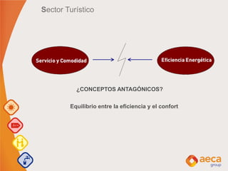Sector Turístico
¿CONCEPTOS ANTAGÓNICOS?
Equilibrio entre la eficiencia y el confort
 