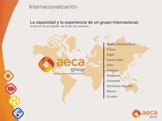 Spain (Headquarters)
France
Egypt
Saudi Arabia
India
Malaysia
Singapore
Cambodia
Dominican Republic
Mexico
Ecuador
Internacionalización
Developing Environmental Solutions
La capacidad y ​​la experiencia de un grupo internacional,
al servicio de sus clientes, allí donde nos necesiten
 