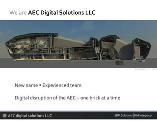 We are AEC Digital Solutions LLC
KAPSARC CCT- KSA
Experienced team
Global presence
Cost effective
 