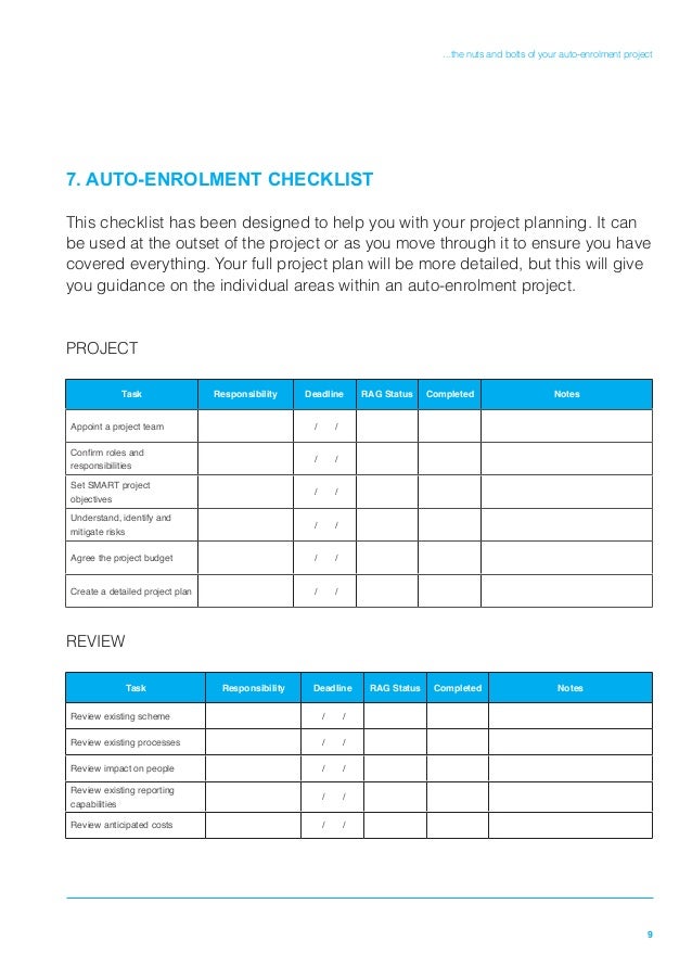 Autoenrolment checklist