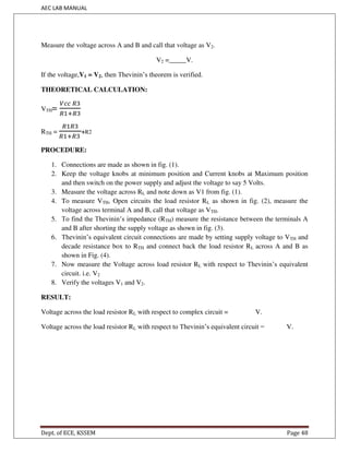 Aec manual for III SEM ECE Students VTU | PDF