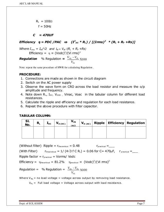 aec manual for iii sem ece students vtu ece full form